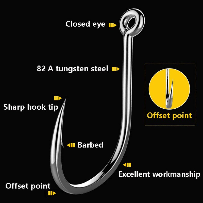Dyxssm 150pcs/lot Circle Fishing Hooks Extra Strength Octopus Barb Fishing Hook with Offset Ponit (4/0# (150pcs)) - Image 5